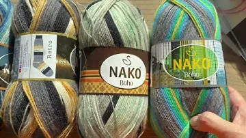 Носочная пряжа обзор | NAKO boho | ALZE Superwash | спицы Addi
