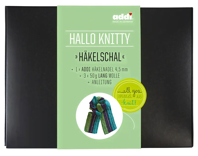 Набор для вязания шарфа Addi Hello Knitty Haekelschal-0