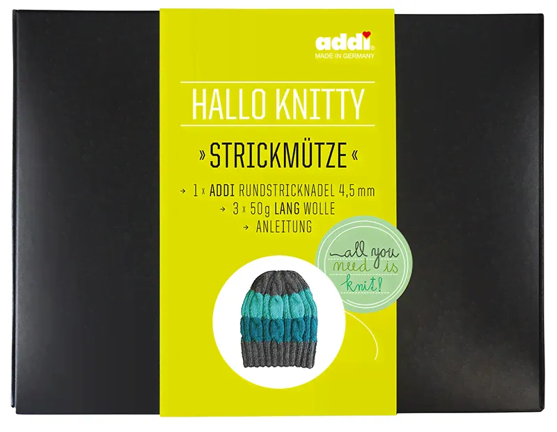 Набор для вязания шапки Addi Hello Knitty Strickmuetze-0